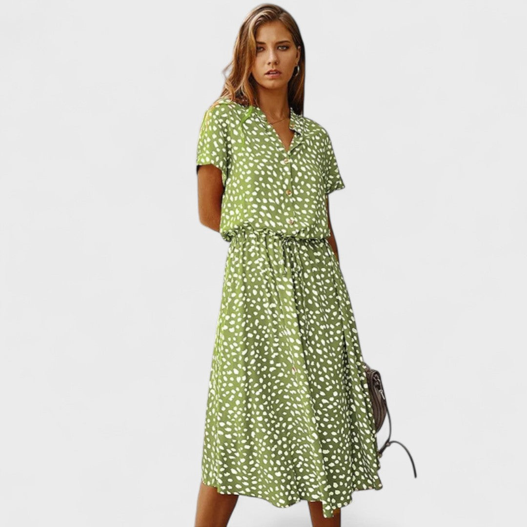 Madelina - Elegant multicolor sommerkjole
