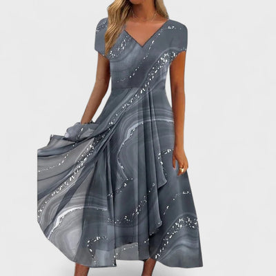 Isha – Elegant V-hals Midi Kjole