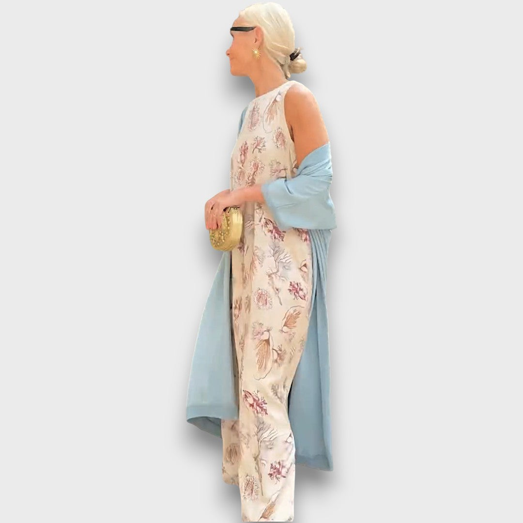 Elveria – Maxi kjole med cardigan