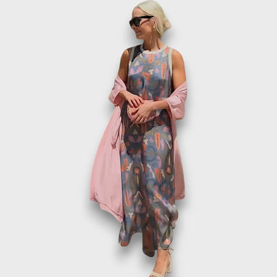 Elveria – Maxi kjole med cardigan