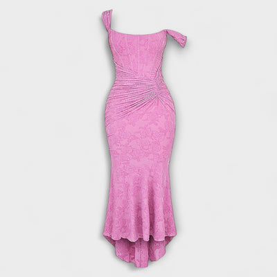 Renske - Lang Kjole med Elegante og Raffinerede Korset