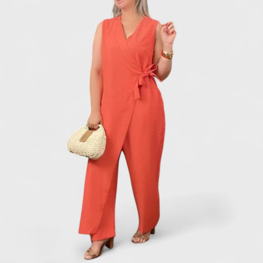 Inès - Elegant jumpsuit med V-udskæring