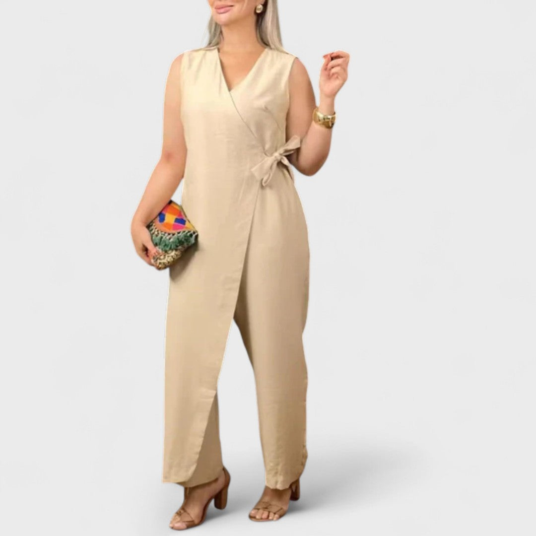 Inès - Elegant jumpsuit med V-udskæring