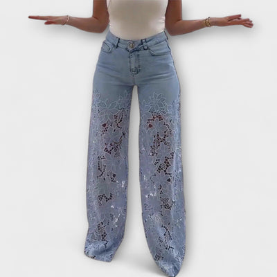 Trendende Spids-Patchwork-Jeans