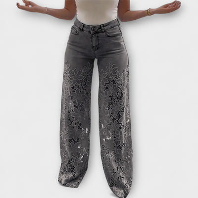 Trendende Spids-Patchwork-Jeans