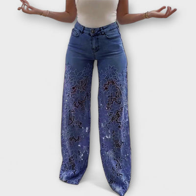 Trendende Spids-Patchwork-Jeans