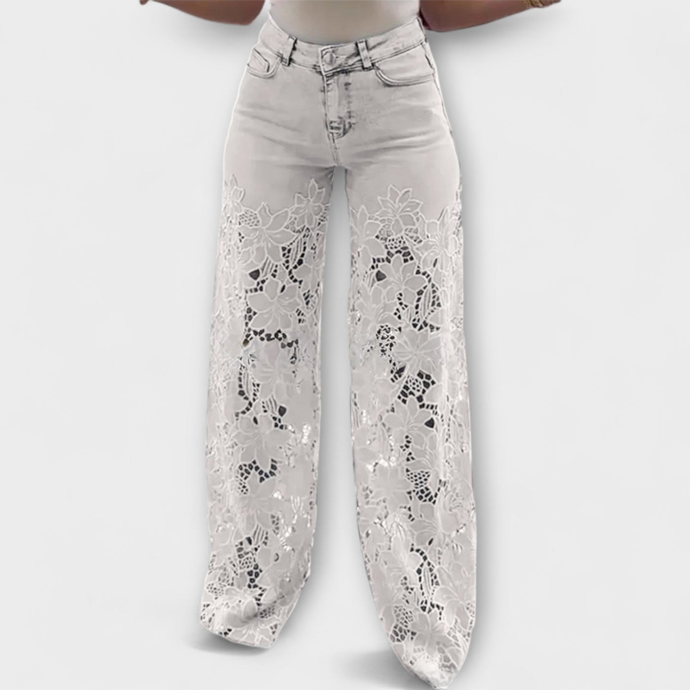 Trendende Spids-Patchwork-Jeans